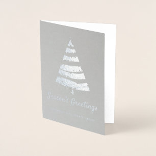 Carte Dorée Arbre à pin de Noël moderne Salutations de vacan