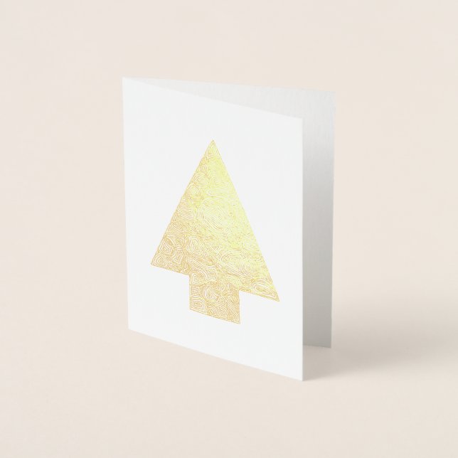 Carte Dorée Arbre de Noël (Devant)