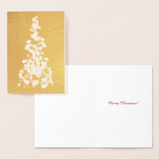 Carte Dorée Arbre de Noël Abstrait point sur or (Affichage)