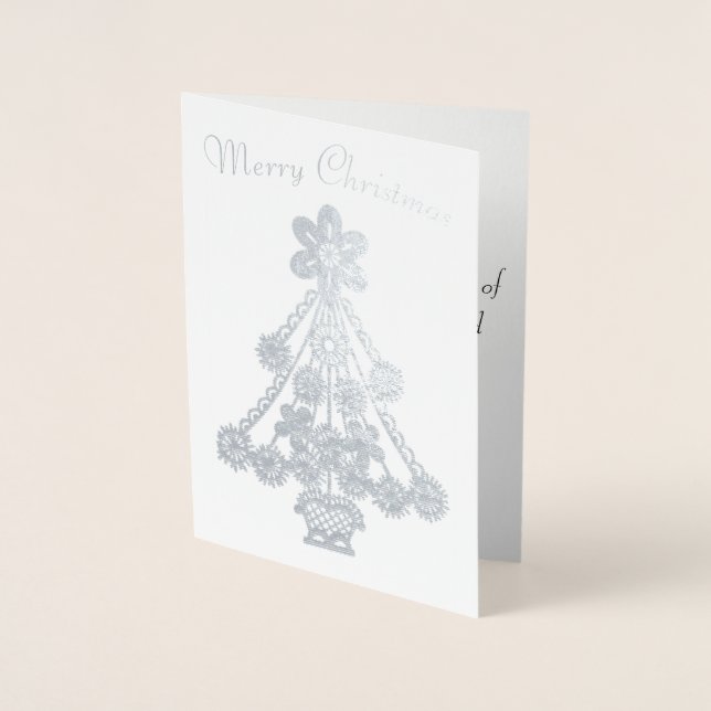 Carte Dorée Arbre de Noël Orné (Devant)