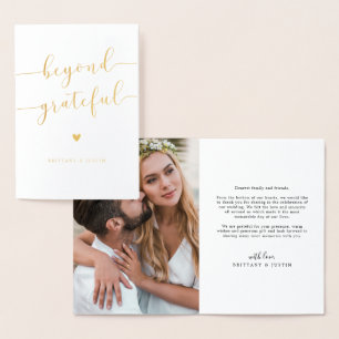 Carte Dorée Au-delà du Merci de Mariage du coeur gracieux Phot