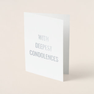 Carte Dorée Avec les plus profondes condoléances Texte minimal
