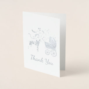 Carte Dorée Baby shower de Chien Dalmatien gris chiot
