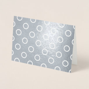 Carte Dorée Bagues à points Polka blancs sur argent brillant