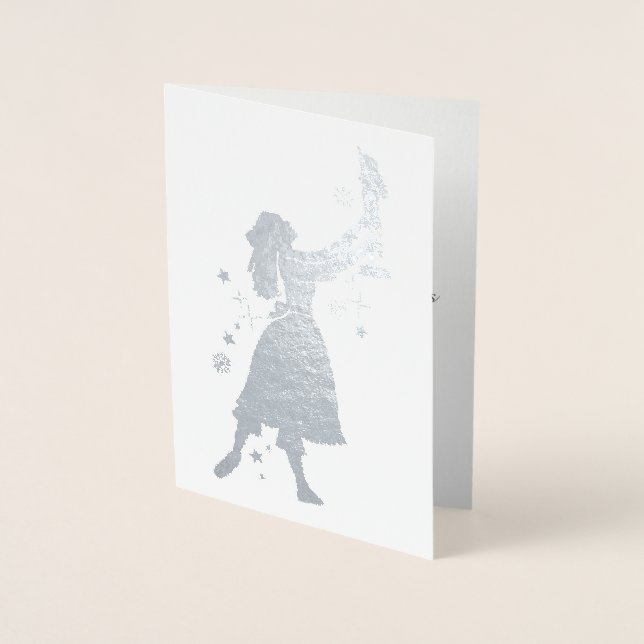 Carte Dorée Ballerina et Nutcracker Dancing in the Snow (Devant)