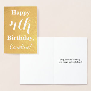 Carte Dorée Base Gold Foil 4e anniversaire + Nom personnalisé