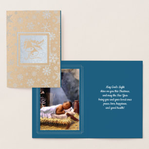 Carte Dorée Bébé Jésus Peinture Noël Luxe