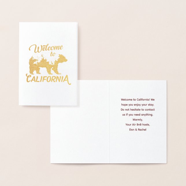 Carte Dorée Bienvenue à California Bear Forest (Affichage)