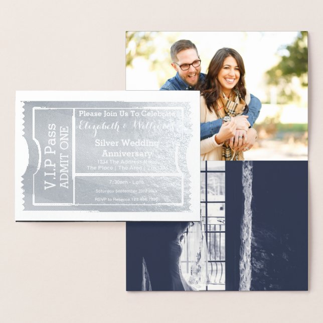 Carte Dorée Billet de 25e anniversaire de mariage VIP Pass Arg (Affichage)
