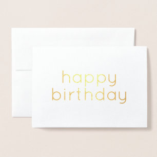 Carte Dorée Bon anniversaire simple moderne Gold Foil Card