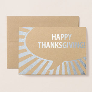 Carte Dorée Bon thanksgiving Comic Bubble Silver Foil