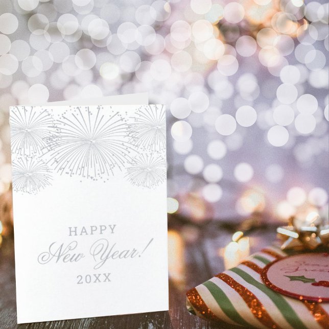 Carte Dorée Bonne année ! Photo Fireworks moderne (Créateur téléchargé)