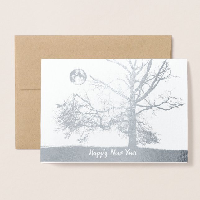 Carte Dorée Bonne année : Prospect Park, NY—vacances (Devant avec enveloppe)
