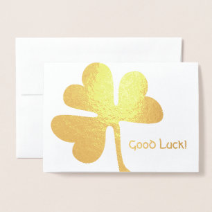 Carte Dorée Bonne Chance ! Or Shamrock irlandais