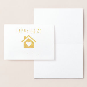 Carte Dorée Bonne maison Anniversaire Réalité