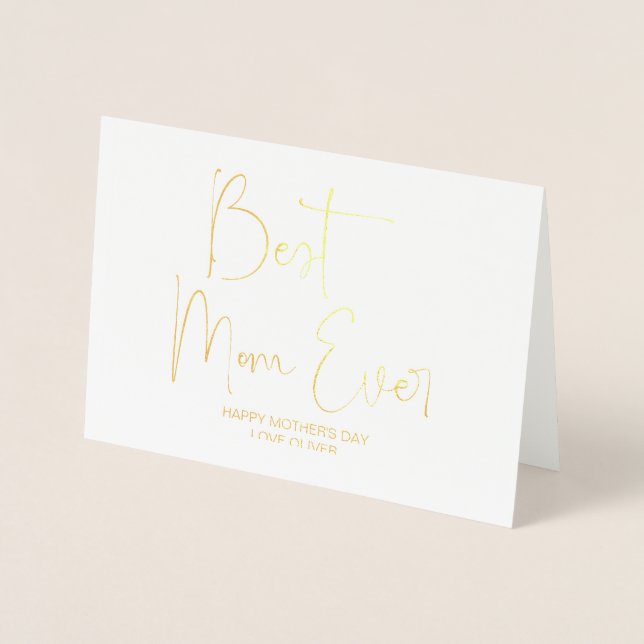 Carte Dorée Bonne Première Fête des mères Meilleure Maman Jama (Devant)
