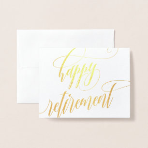 Carte Dorée Bonne retraite Tourbillonnant calligraphie