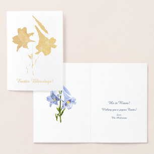 Carte Dorée Bouquet de Pâques Lily