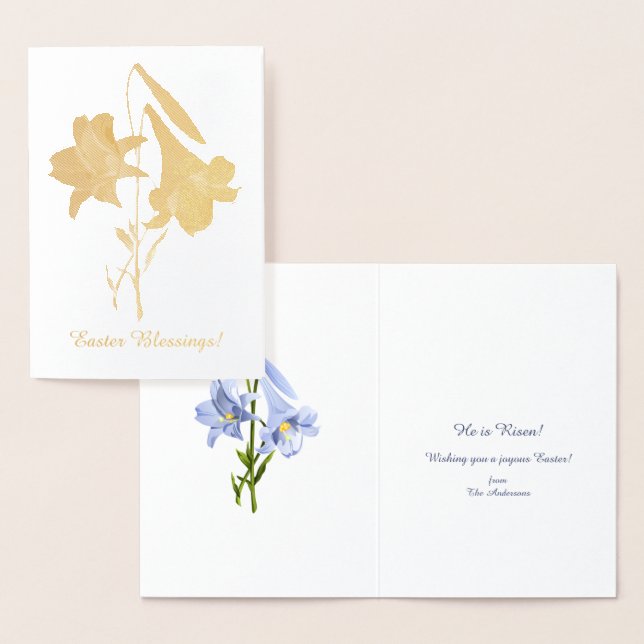 Carte Dorée Bouquet de Pâques Lily (Affichage)