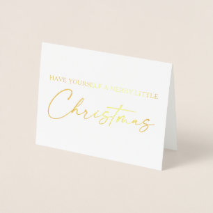 Carte Dorée Calligraphie Stylo encre Script Christmas Gold Foi