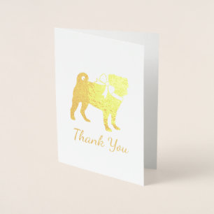 Carte Dorée Carlin Chien Baby shower Thème Chien Chiot Neutre 