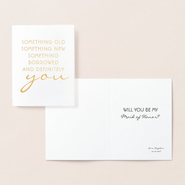 Carte Dorée Certainement VOUS - Drôle Bridesmaid Proposition (Affichage)