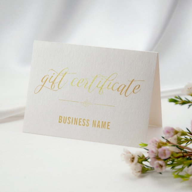 Carte Dorée Certificat cadeau Gold Foil Calligraphy (Créateur téléchargé)
