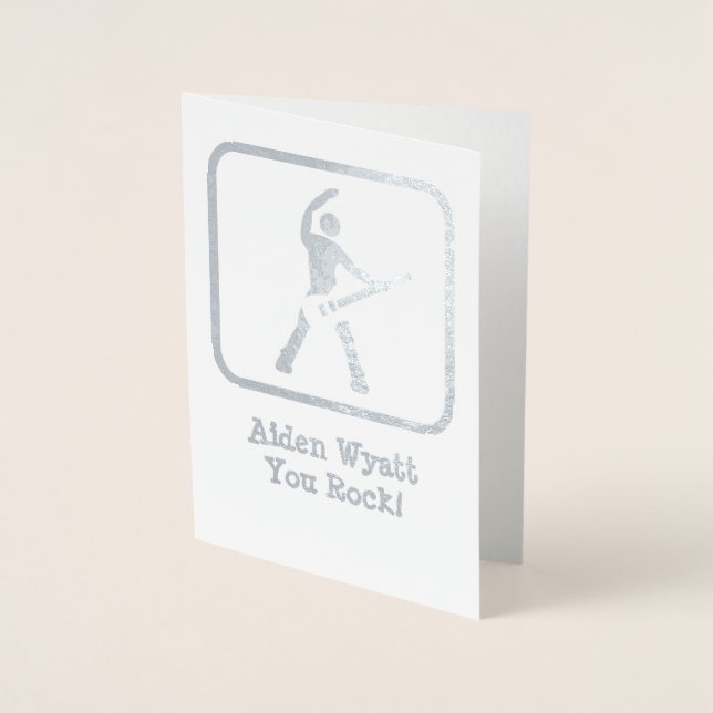 Carte Dorée C'est une rock star ! - Logo Argent avec votre pho (Devant)