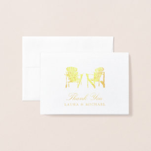 Carte Dorée Chaises de plage Gold Foil Adirondack Mariage