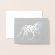 Cheval de dressage en feuille d'argent