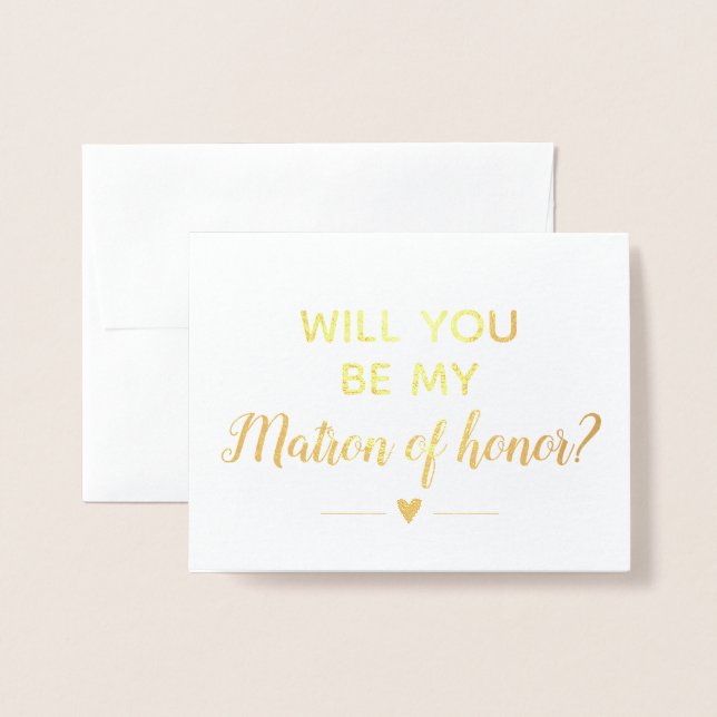 Carte Dorée Chic Gold Serez-vous mon chef d'honneur Propositio (Devant avec enveloppe)