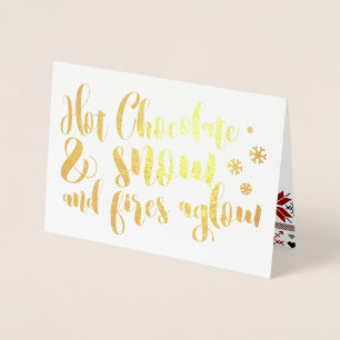 Carte Dorée Chocolat chaud et rime de neige