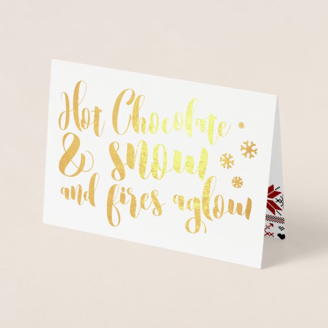 Carte Dorée Chocolat chaud et rime de neige (Devant)