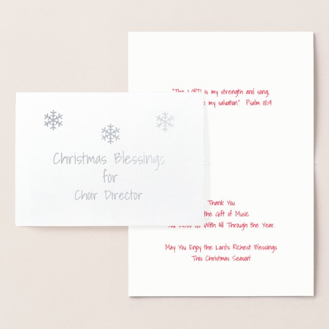 Carte Dorée Christmas Blessings Choir Directeur (Affichage)