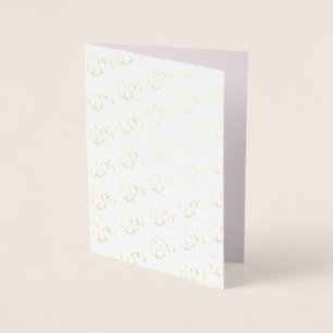 Carte Dorée Citrouille rose avec un nœud noir