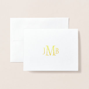 Carte Dorée Classic Monogramme Merci Or