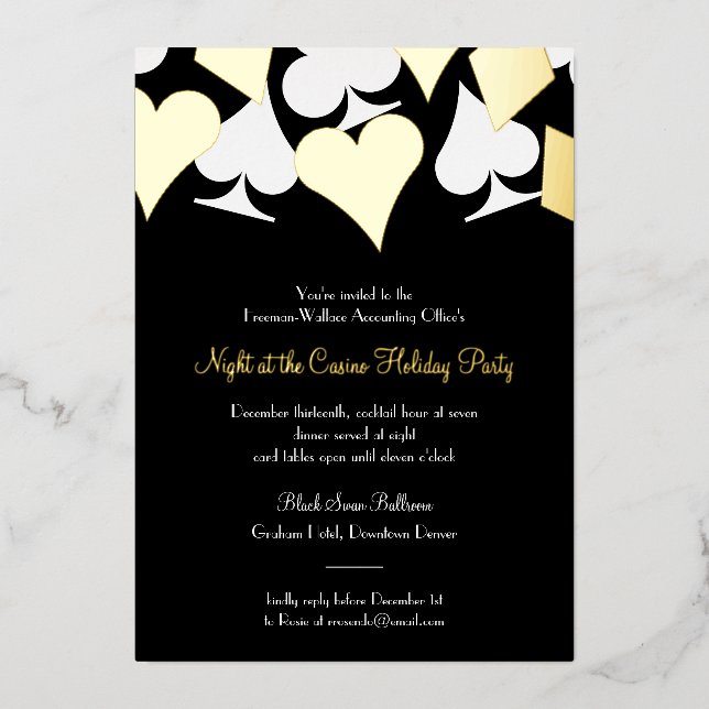 Carte dorée clinquante convient pour un gala ou un (Recto)