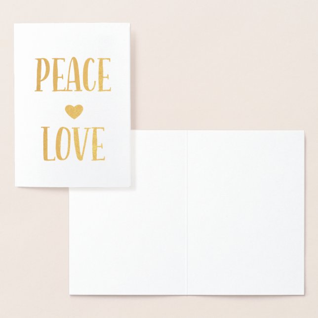 Carte Dorée Coeur d'amour pour la paix (Affichage)