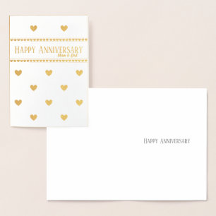 Carte Dorée Coeur d'or 50e anniversaire mariage maman et papa