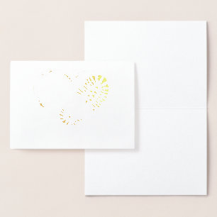 Carte Dorée cœur en or à semelle compensée