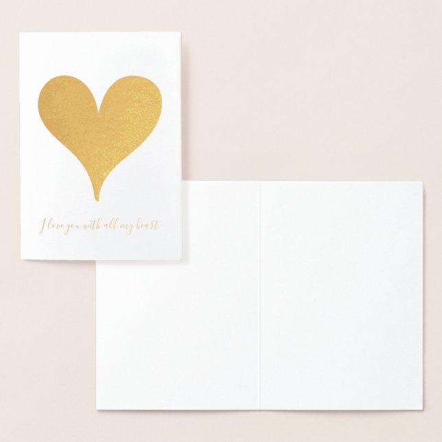 Carte Dorée Coeur Or Chic (Affichage)