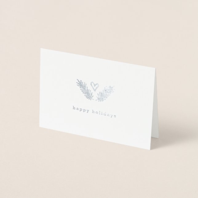 Carte Dorée Coeur & Pine - Argent & Papier Kraft Joyeuses Vaca (Devant)