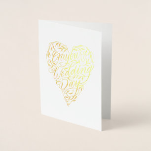 Carte Dorée Cœur pour le jour de votre mariage