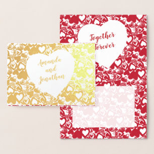 Carte Dorée Coeurs de bonbons ensemble pour l'Anniversaire