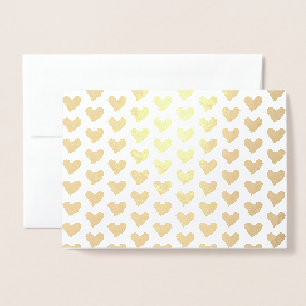 Carte Dorée Coeurs or mignon motif minimaliste moderne élégant