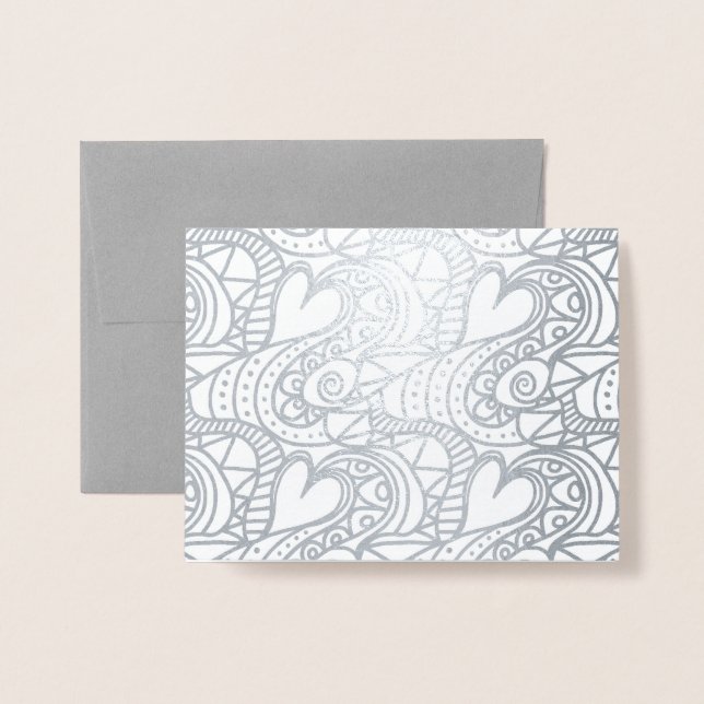 Carte Dorée Coeurs vivants (Devant avec enveloppe)