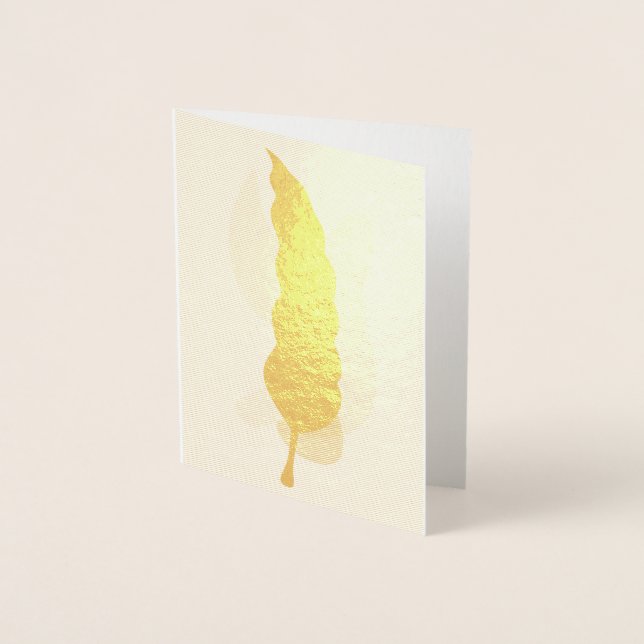 Carte Dorée Conception Abstraite des feuilles (Devant)