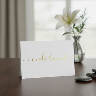 Carte Dorée Condoléances simples