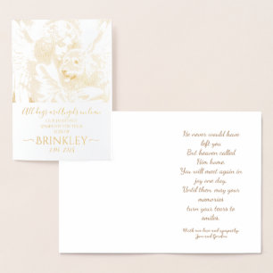 Carte Dorée Condoléances sur la perte du Doodle d'or