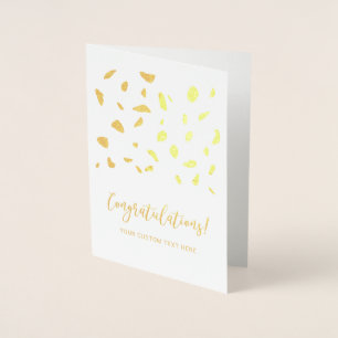Carte Dorée Confettis de Pétales Félicitations